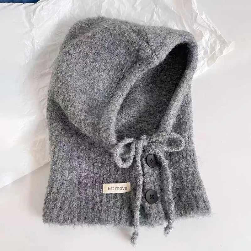 Hot Sale Korean Style Hat Scarf - Women's Autumn Winter Warm Ear Protection Hooded Scarf Knitted Wool Hat | Wearixx