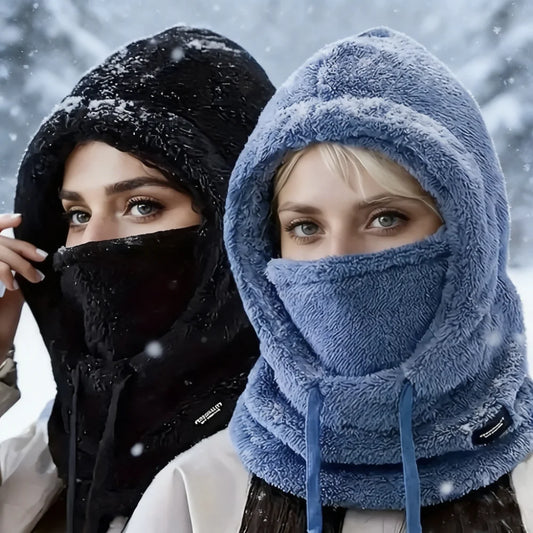 Winter Balaclava Ski Mask - Windproof Thermal Thickened Plush Face Cover Hooded Hat Anti-Cold Outdoor Sport Cycling Running Cap | Wearixx