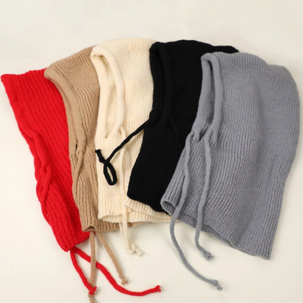 Knitted Soft Women Balaclava Hat - Fashion Fake Collar Hooded Hat Neck Collar Warmer Beanies Cap Ear Protection Bonnet | Wearixx