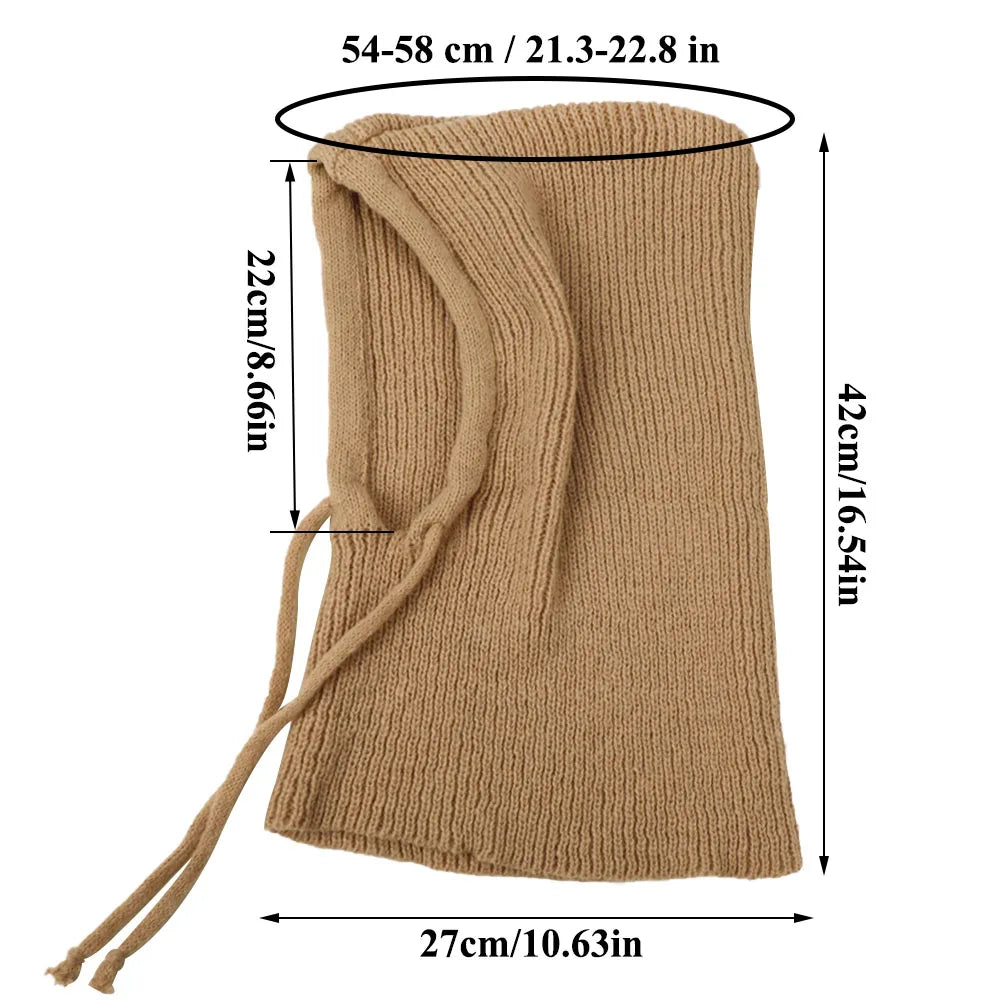 Knitted Soft Women Balaclava Hat - Fashion Fake Collar Hooded Hat Neck Collar Warmer Beanies Cap Ear Protection Bonnet | Wearixx