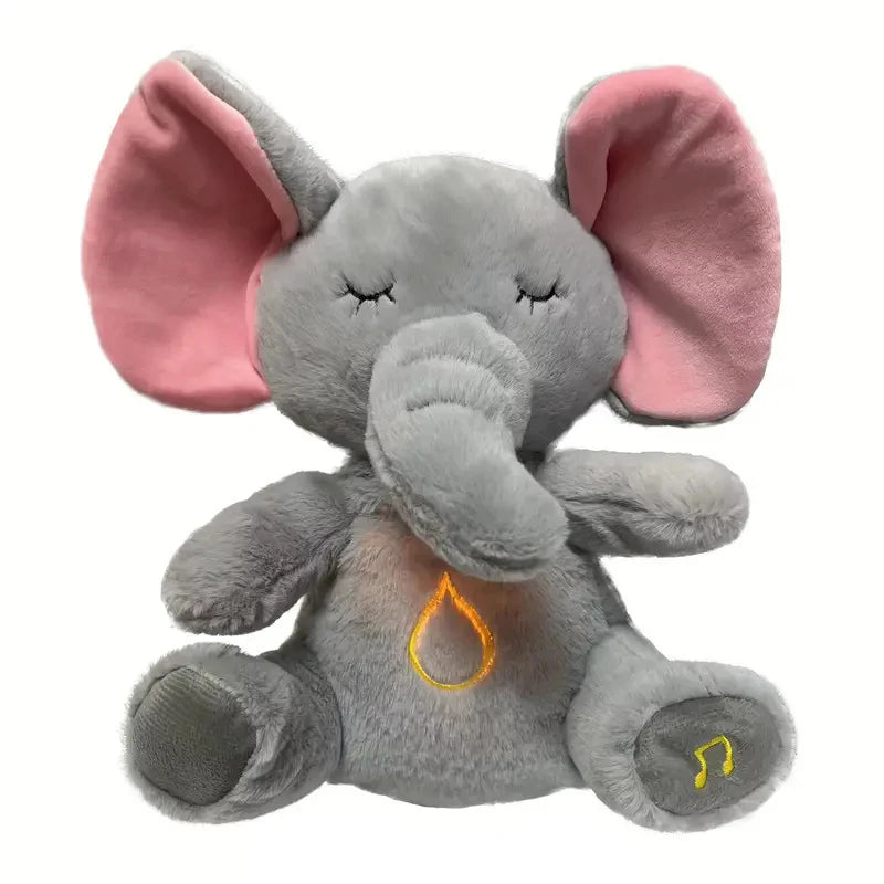 4 Modes Baby Breathing Soothing Elephant Plush Doll Toy - Sleeping Companion Music Light Sensory Stuffed Toy Kids Gift | Wearixx
