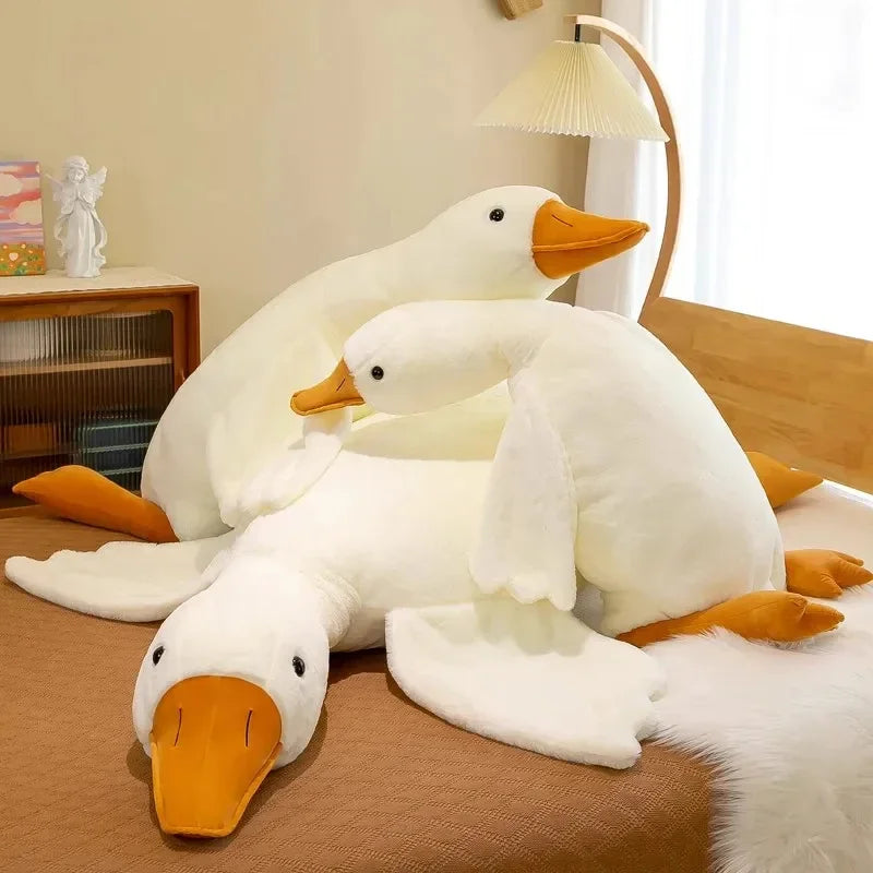 50-190cm Cute Big White Goose Plush Toys - Kawaii Huge Duck Sleep Pillow Cushion Soft Stuffed Animal Doll Birthday Gift for Kids | Wearixx
