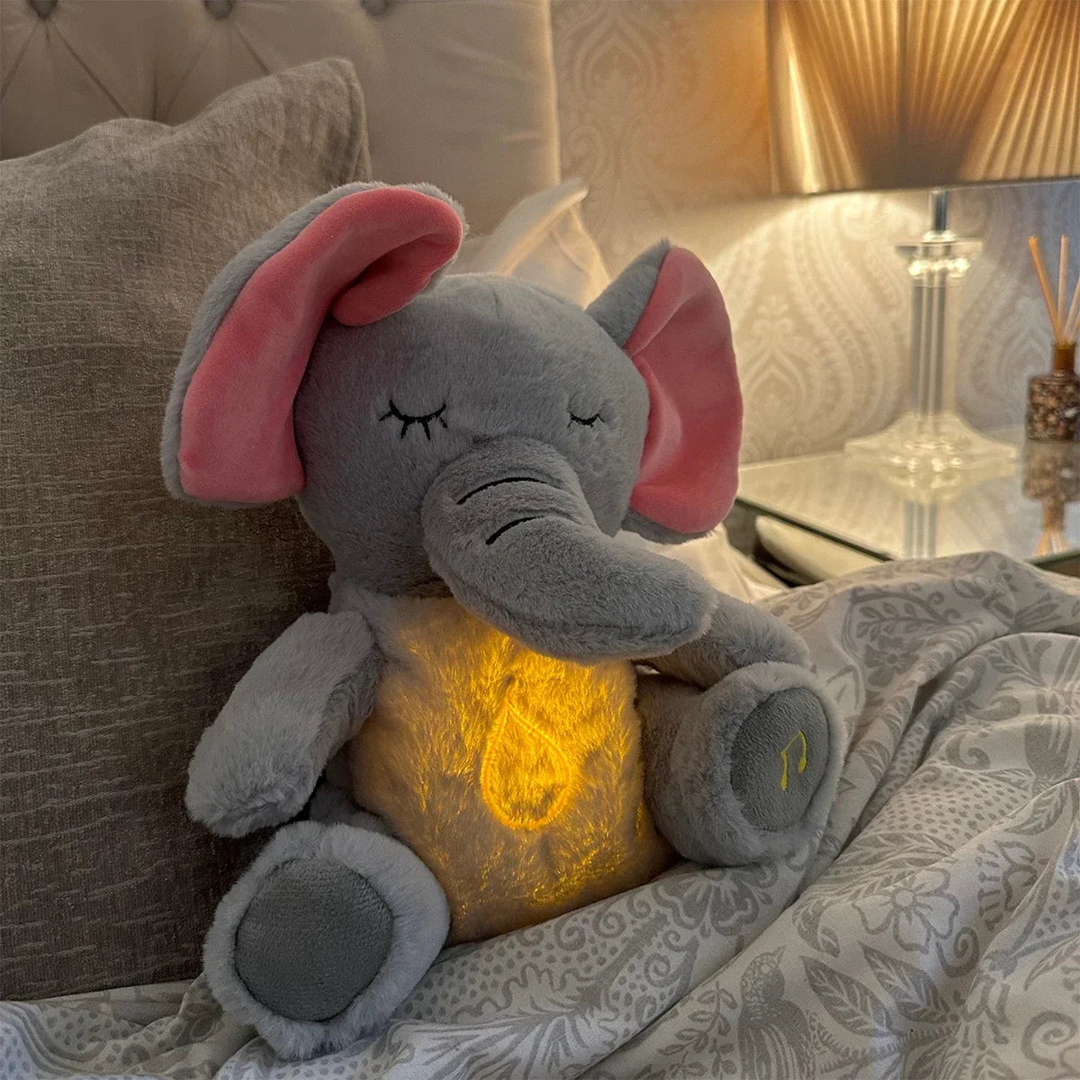 4 Modes Baby Breathing Soothing Elephant Plush Doll Toy - Sleeping Companion Music Light Sensory Stuffed Toy Kids Gift | Wearixx