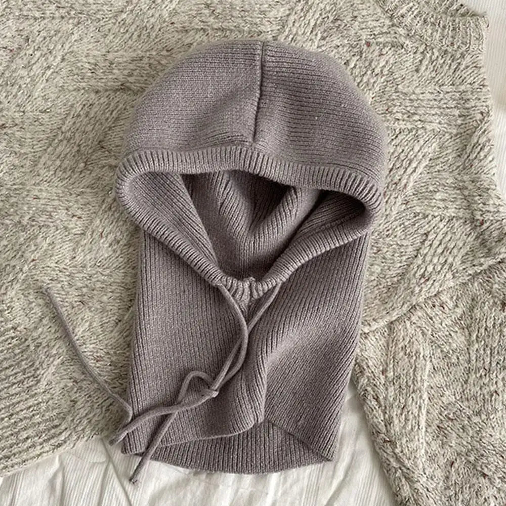 Knitted Soft Women Balaclava Hat - Fashion Fake Collar Hooded Hat Neck Collar Warmer Beanies Cap Ear Protection Bonnet | Wearixx