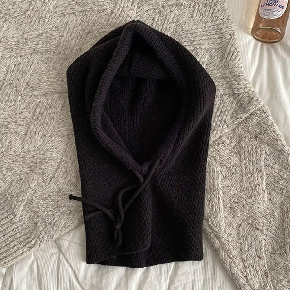 Knitted Soft Women Balaclava Hat - Fashion Fake Collar Hooded Hat Neck Collar Warmer Beanies Cap Ear Protection Bonnet | Wearixx