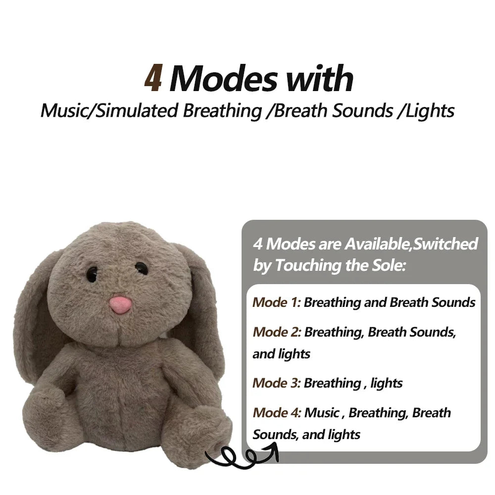 4 Modes Baby Breathing Soothing Elephant Plush Doll Toy - Sleeping Companion Music Light Sensory Stuffed Toy Kids Gift | Wearixx