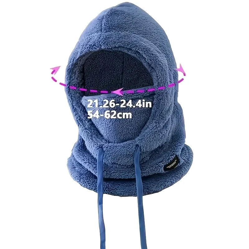 Winter Balaclava Ski Mask - Windproof Thermal Thickened Plush Face Cover Hooded Hat Anti-Cold Outdoor Sport Cycling Running Cap | Wearixx