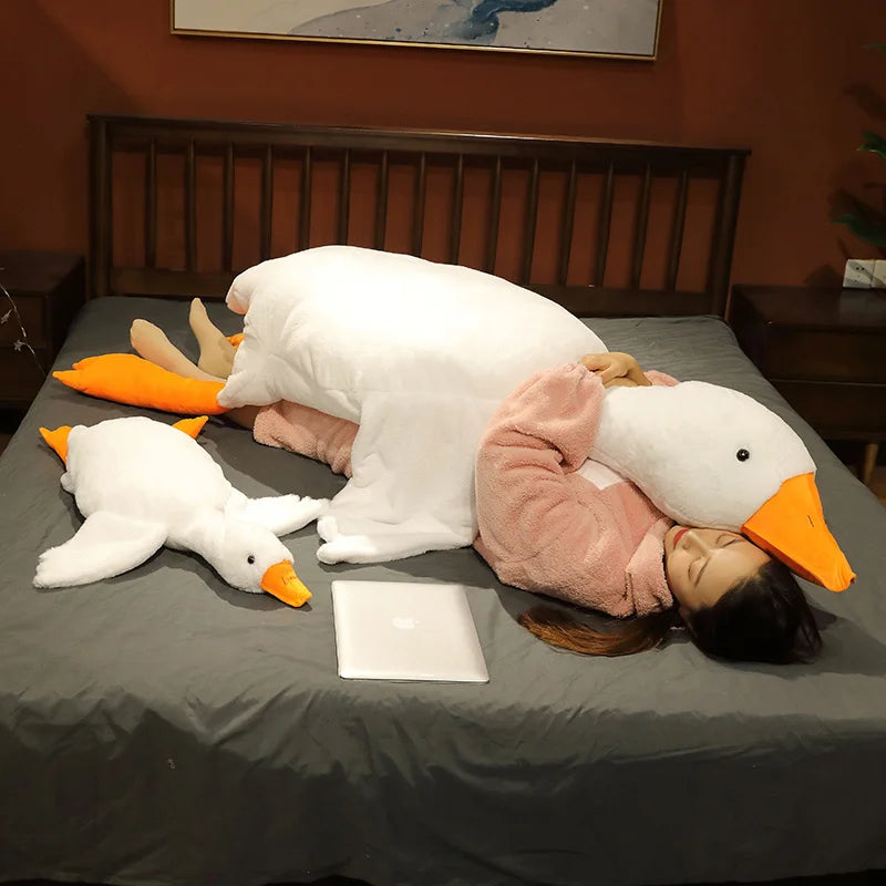 Giant Goose Plush Toy Big White Duck - Cuddly Stuffed Animal Soft Doll Long Sleeping Pillow Sofa Cushion Birthday Gift for Kid Boy | Wearixx