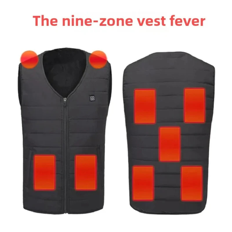 21 Areas Heated Jacket Men Warm Vest USB Self Heating Jacket Women Heated Coat Ski Camping Hiking Winter Cotton Clothes Washed